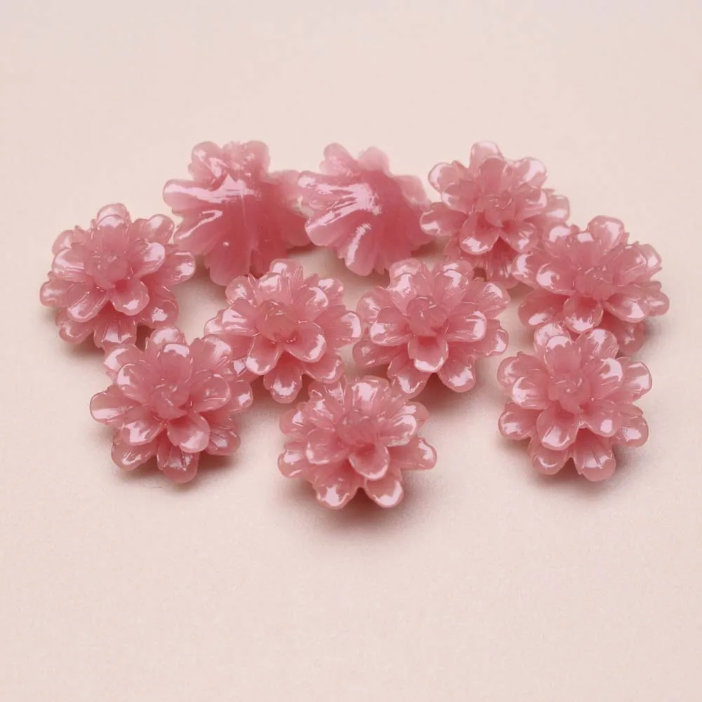 10Pcs 17mm 멀티 컬러 인공 산호 꽃 해바라기 비즈 보석 팔찌 목걸이 귀걸이에 대 한 느슨한 구슬 DIY 만들기