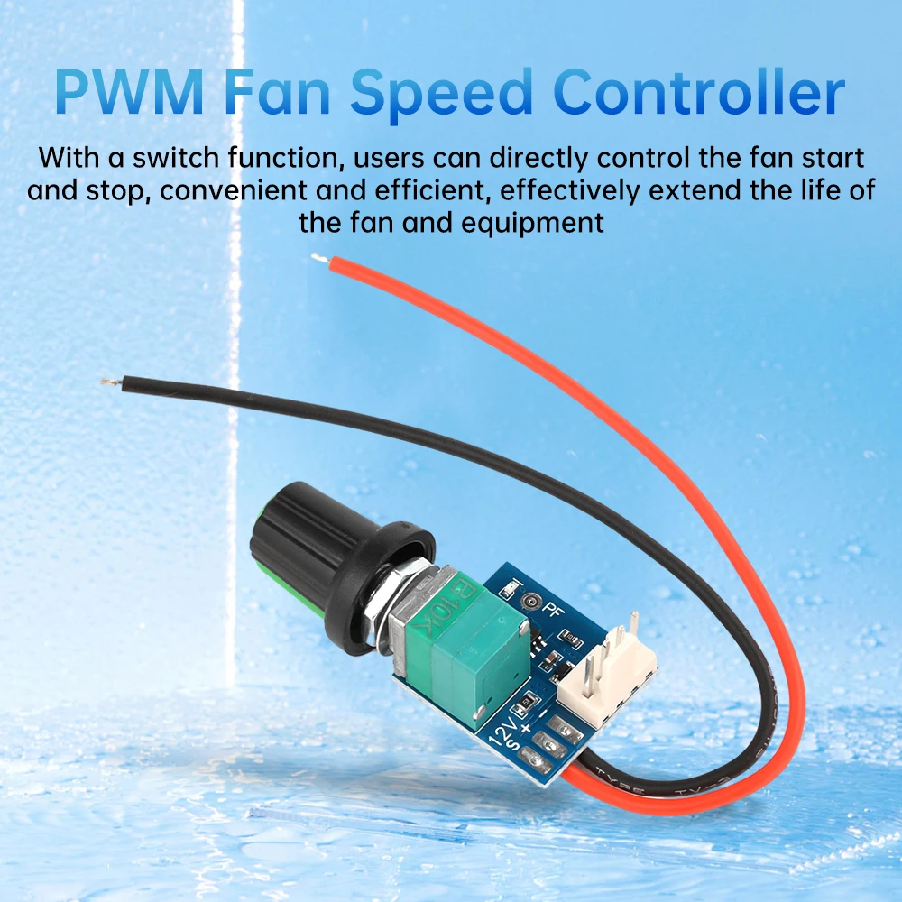 DC5-12V 수동 4 선 PWM 선풍기 속도 컨트롤러, 노브 스위치 케이스, 선풍기 모터 거버너 모듈, 3P 케이블