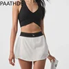 2024 Women's Quick-drying Sports Skirt with Pocket Running Fitness Letter Jacquard Elastic Elastic Skirt 1