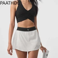 2024 Women's Quick-drying Sports Skirt with Pocket Running Fitness Letter Jacquard Elastic Elastic Skirt 1