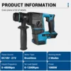 Drillpro 26mm Brushless Cordless Rotary Hammer Impact Drill Handheld Electric Hammer Drill Impact Function for Makita Battery 3