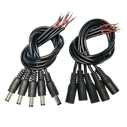 5 Pairs of Male and Female DC Power Connectors with Cables - DIY Creative DC Cable by JIENUO - Line Connector (5 Pairs)