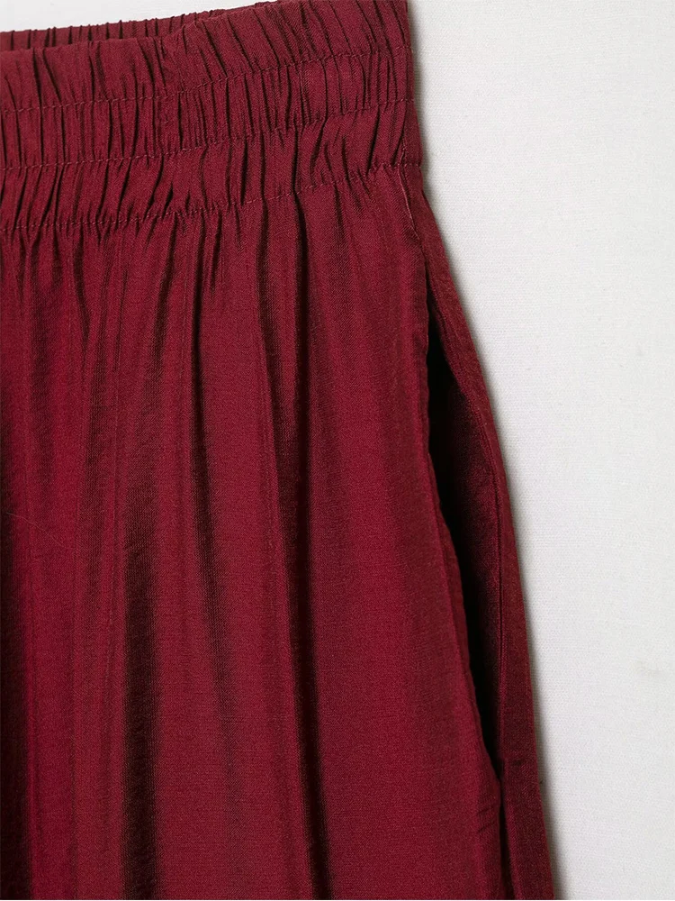 TFMLN Women Wide Leg Pant 2 Pieces Sets Short Sleeves Zipper Shirt Straight Elastic Waist Trousers Chic Safari Style Lady Casual