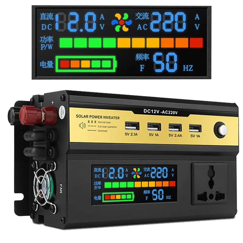 Inverter Per Auto 12 V 220 V Potenza 500W/1500W/2000W Convertitore 2 Usb Eu Presa Webasto 12 Volt Auto Inversor12V 220 V Trasformatore Solare