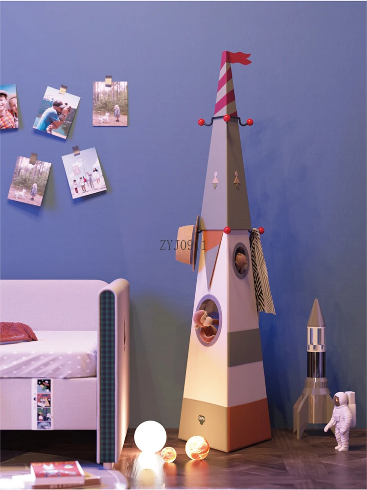 **Children's coat rack Floor-to-ceiling hanger Shelf Picture book Toy hole storage rack