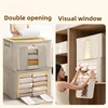 Large Transparent Clothes & Quilt Storage Box - Foldable Oxford Fabric Organizer with Zipper Lid, Space-Saving Household Storage 3