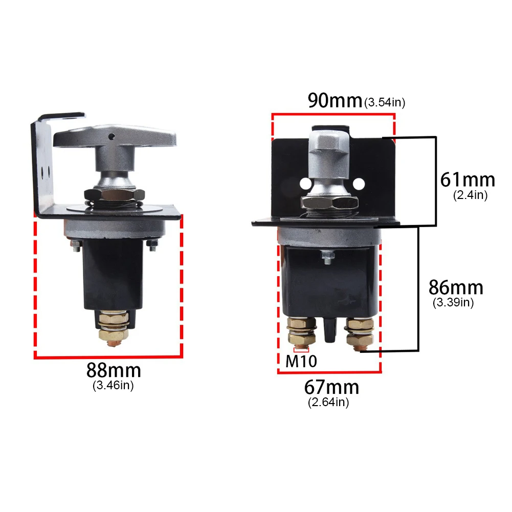 500A Battery Circuit Cutter 12V Battery Disconnect Switch with Lock-Out Plate Fixed Handle Isolator for Car Truck RV Yacht Boat