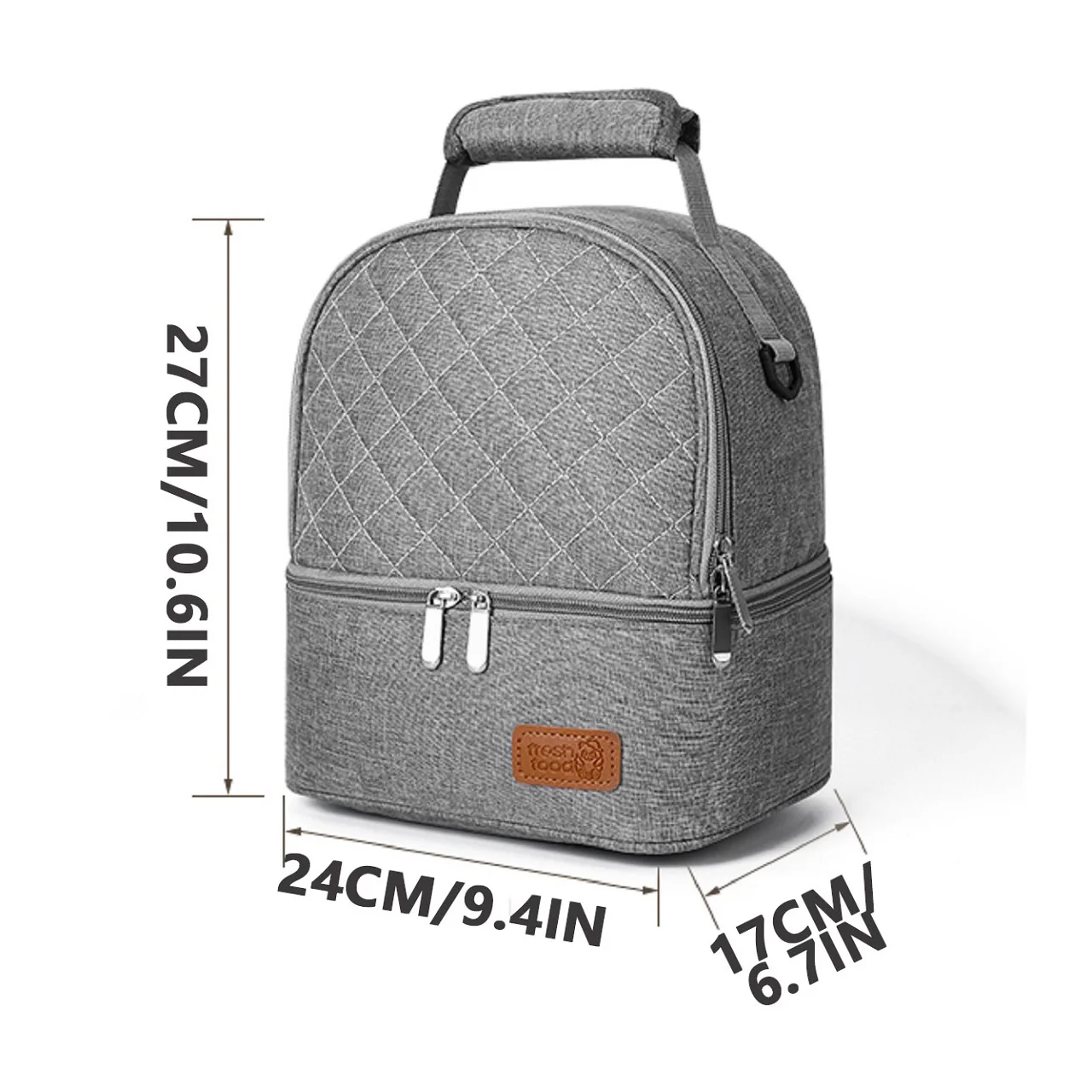 Lunch bag, insulated, minimalist picnic suitcase, insulated, portable lunch container, lunch box, bento bag, food storage bag