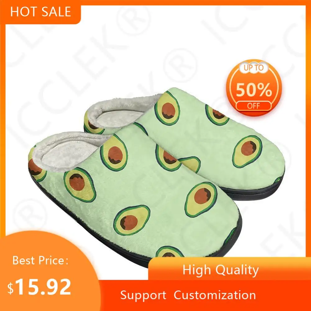 

Лидер продаж, модные хлопковые тапочки авокадо по индивидуальному заказу, мужские и женские сандалии, плюшевая Повседневная сохраняющая тепло обувь, теплые удобные Тапочки