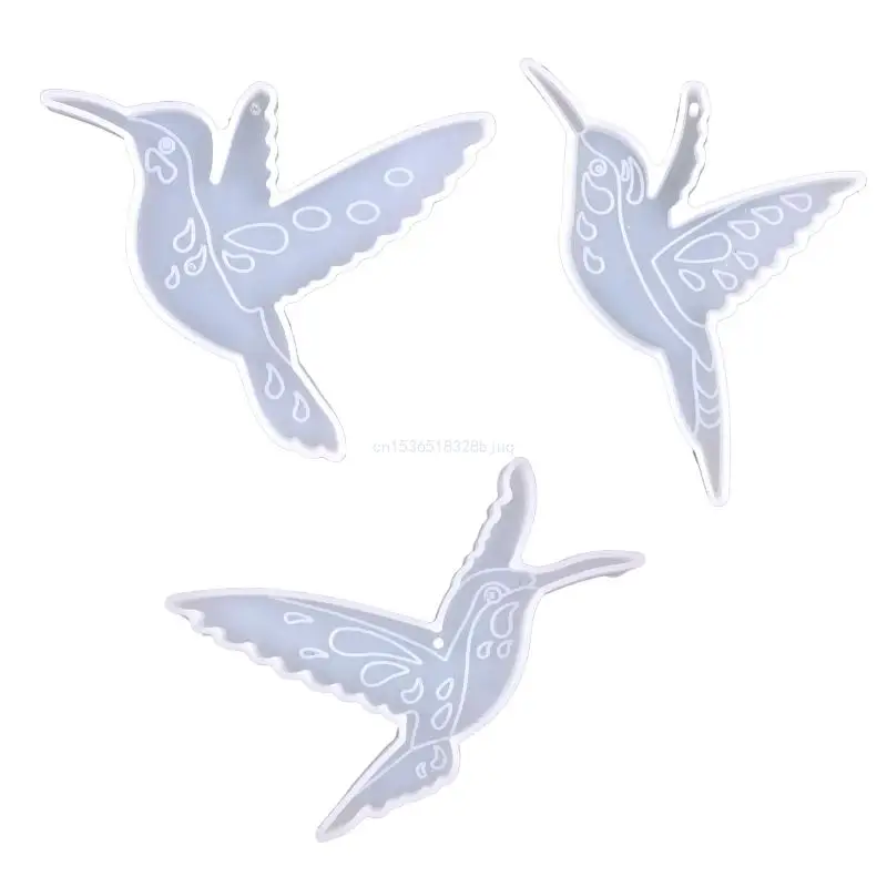 

Shiny Glossy Hummingbird Ornament Silicone Epoxy Resin Mold DIY Keychain Pendant Jewelry for Valentine Gift Craft Dropship