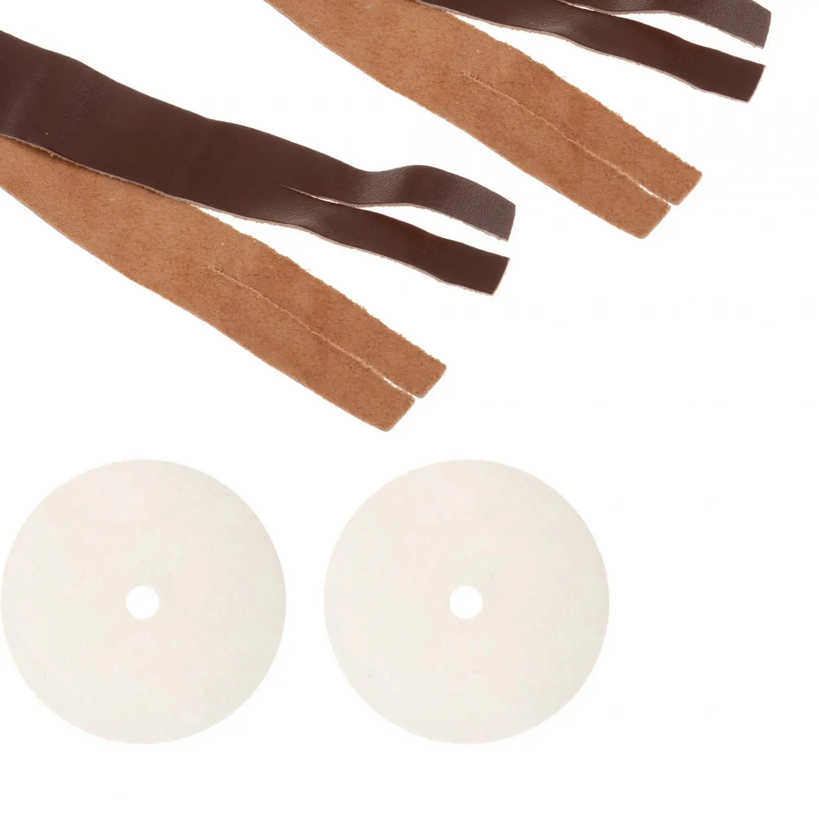 2Pcs Cymbal Straps and Pads Musical Instrument Accessory PU Leather Wristbands Tying Ropes Performance Musical Events