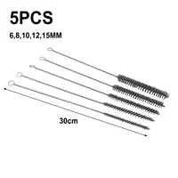 5/10pcs Cleaning Brushes Stainless Steel Brass Cylinder Wire Tube Pipe Cleaning Brush For Power Drill Descaling Rust Removal 2