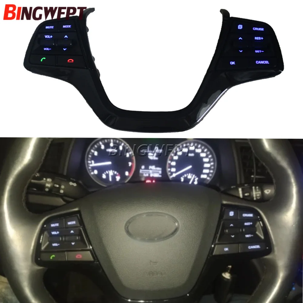 For Hyundai Elantra 1.6l-Telephone Button Volume Channel Phone Cruise Control Steering Wheel Buttons Switch