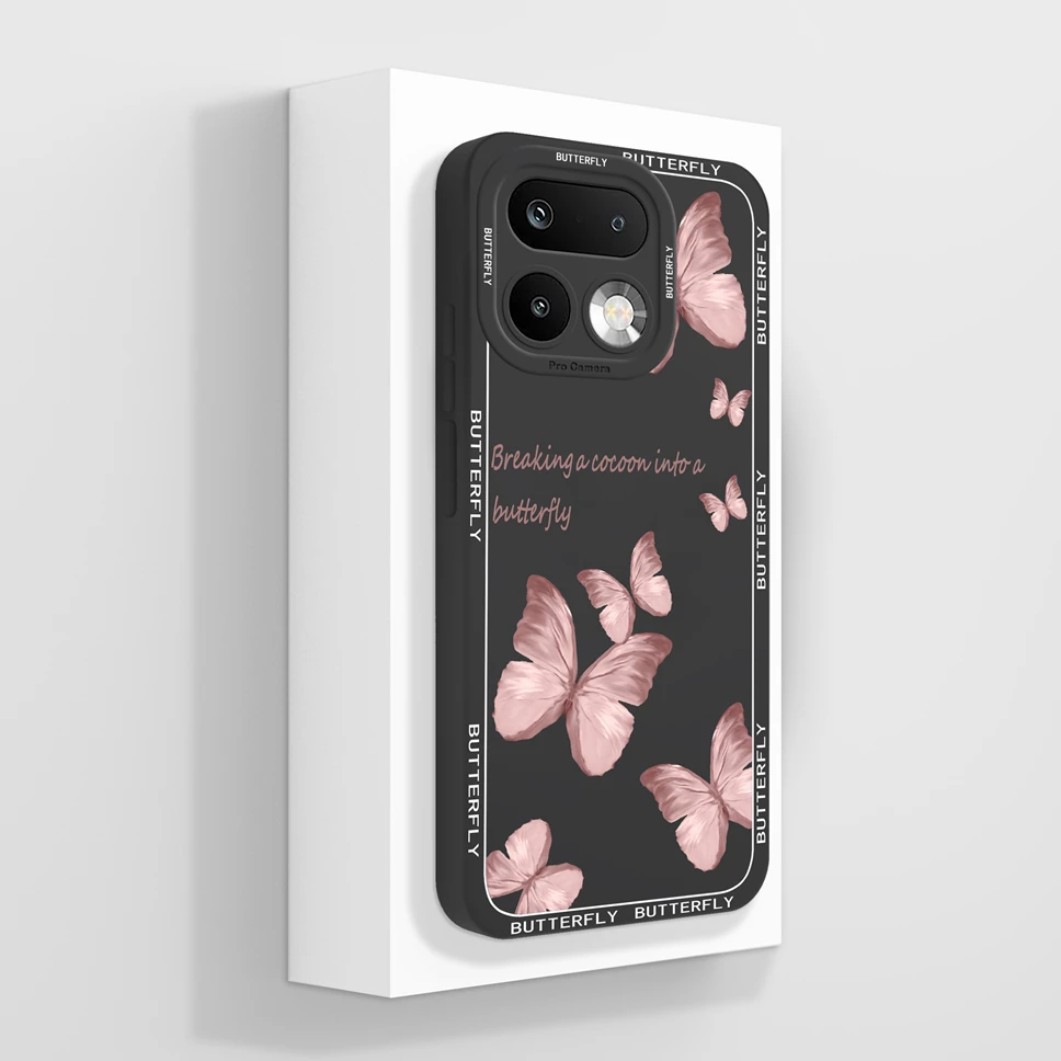 Lovely Cat Pattern Shockproof Full Coverage Liquid Silicone Phone Case