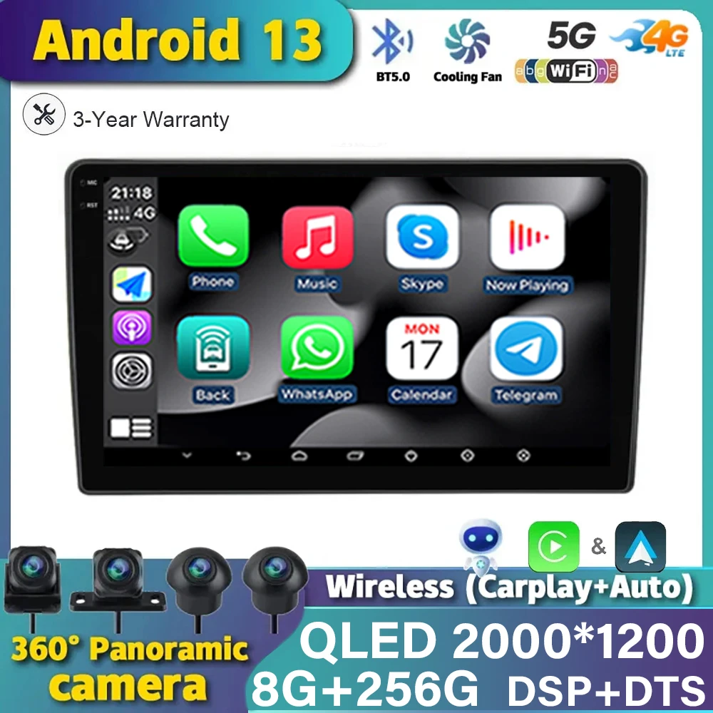 

Android 13 Car Radio 8+256G For Nissan NP300 NAVARA Platform Chassis D40 Pathfinder R51 2004-2012 Wireless CarPlay QLED Screen