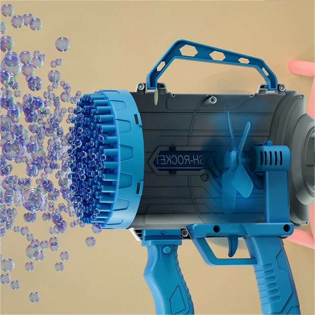 100 Holes Electric Bubble Gun Gatling Bubble Machine With Light Summer Soap Water Bubble Machine Outdoor Bath Toys For Children 3