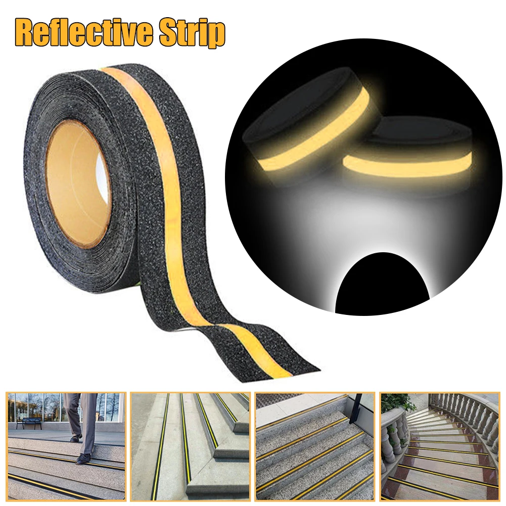 5M Floor Safety Luminous Strip Reflective Strip Non Skid Tape Adhesive Anti Slip Adhesive Stickers High Grip Glow Stickers Home