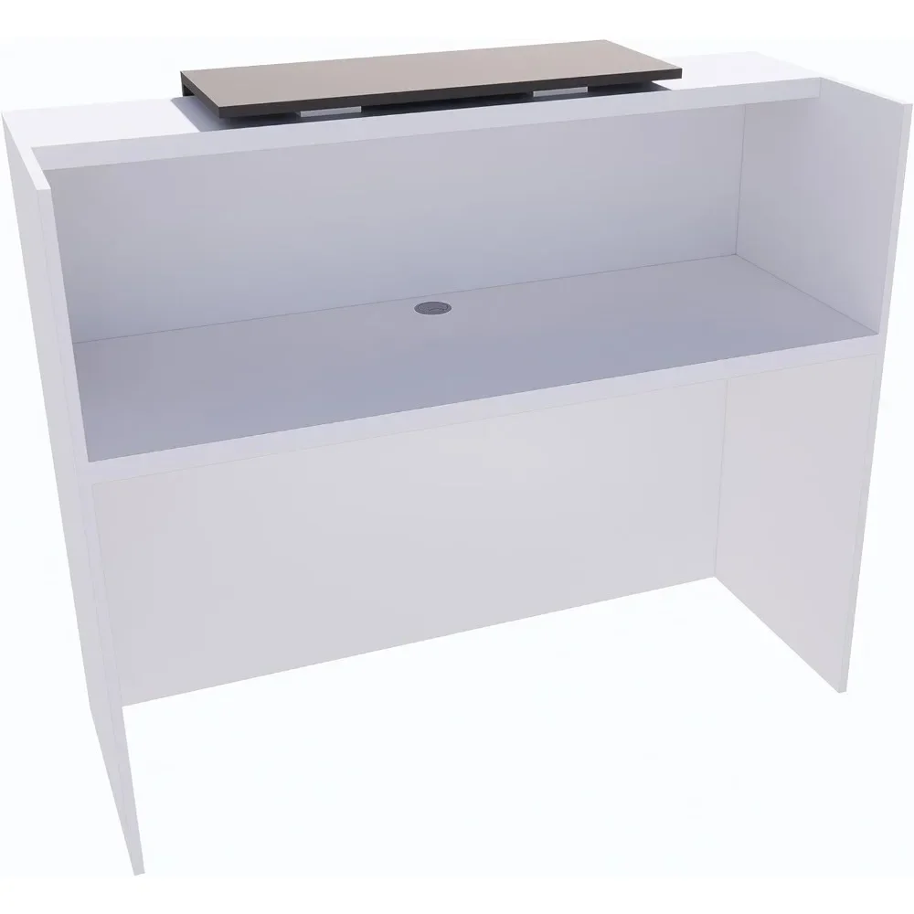 Modern Reception Desk, Multifunctional Modern Transaction Counter Top, Laminate Desktop, Standing Front Table for Office, Home 5
