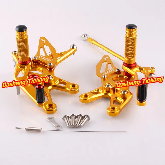 

For Kawasaki ZX10R 2006 2007 Motorcycle Adjustable Rearset Rear Set Footpegs Aluminum Alloy Gold 1Pair