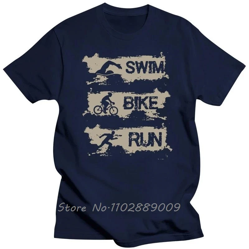 Triathlon natation vélo course Triathlète T-Shirt coton T-Shirt Streetwear cadeaux d'anniversaire Fitness T-Shirt unisexe hauts hommes vêtements