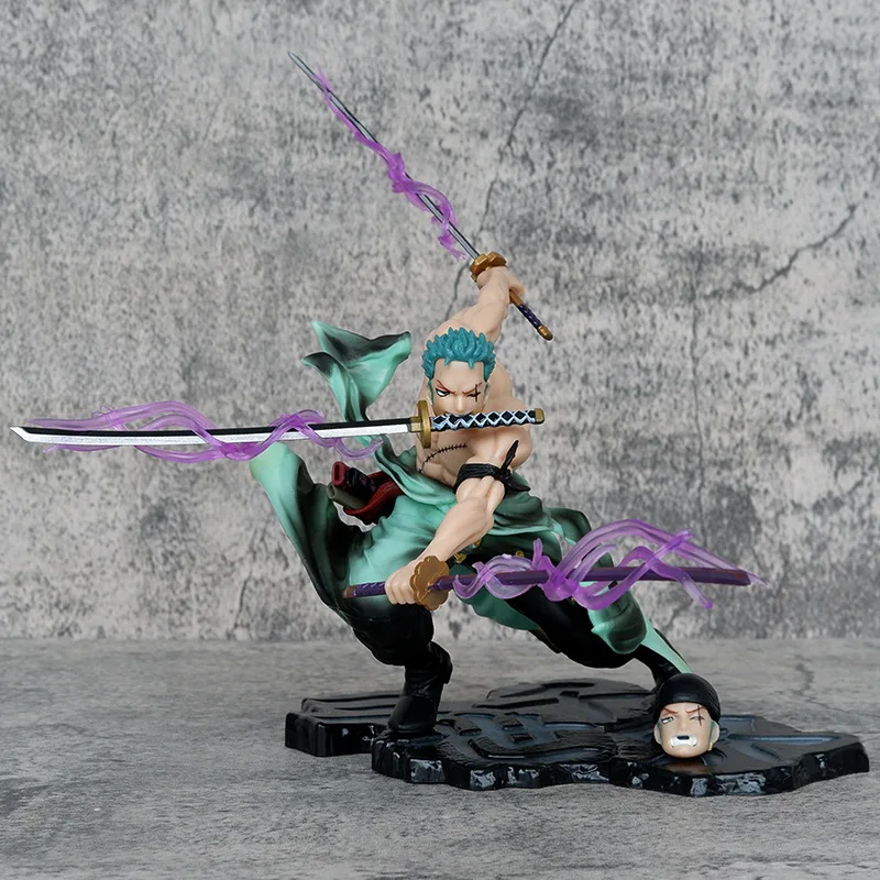 23Cm One Piece Cartoon Anime New World Roronoa Zoro Thousand World Large Asura Pvc Action Figure Model Decor Dolls Gifts