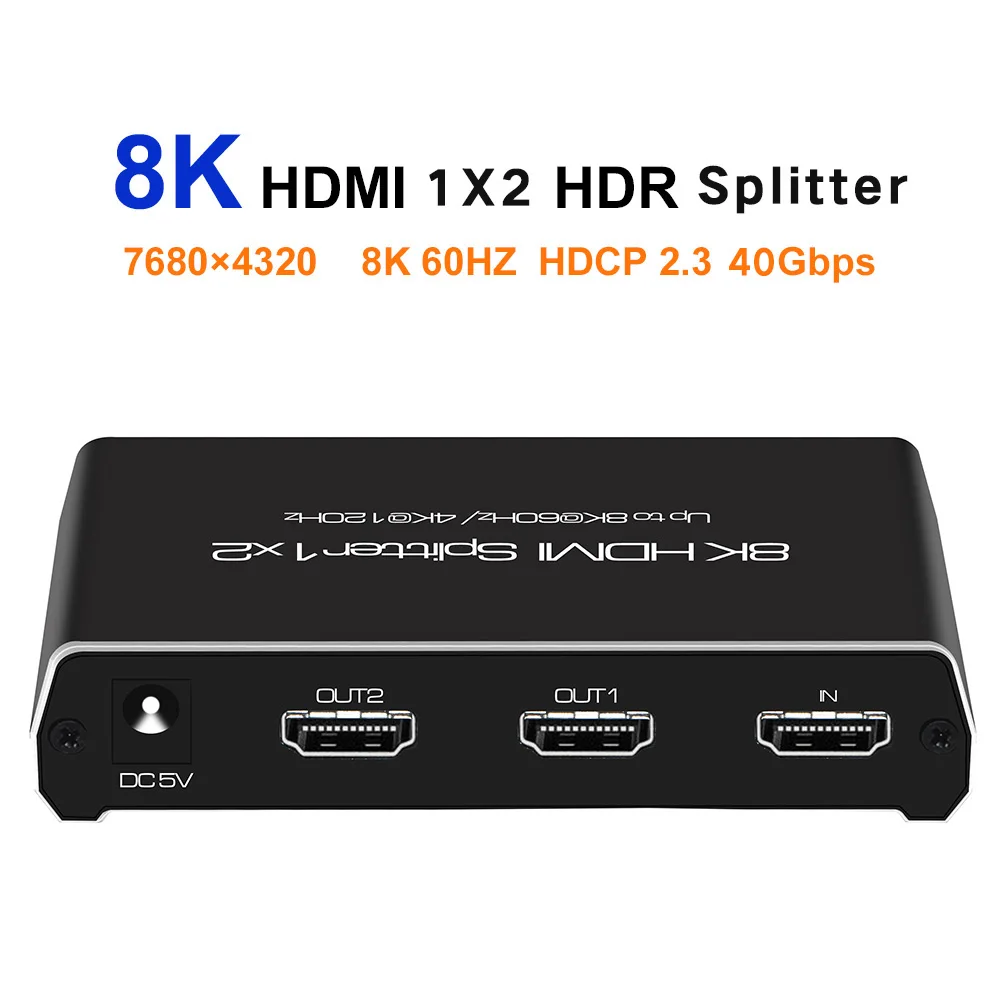 

Сплиттер HDMI 1 в 2, 8 к, 60 Гц, 4 к, 120 Гц