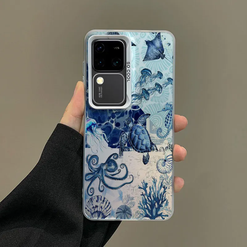 Colorful Sea Turtle Laser Protective Phone Case Cover