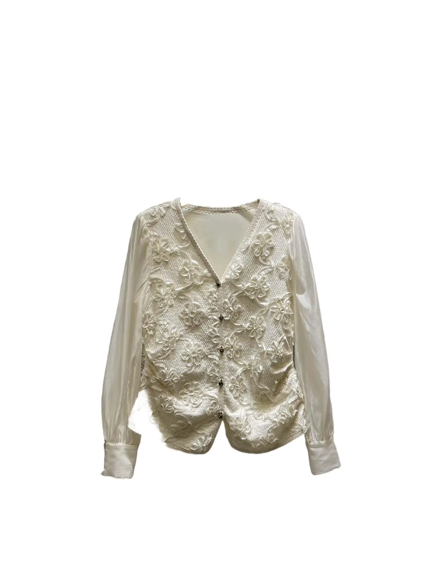 

2023 Women's Clothing Retro Three-Dimensional Flower Fashion Cardigan 0827