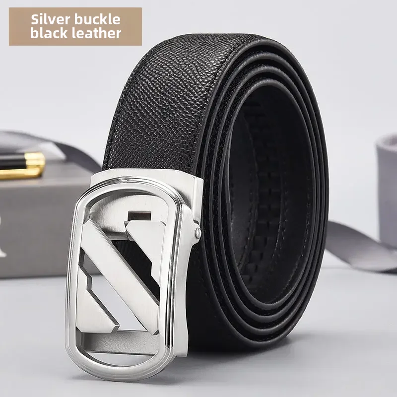 Silver automatic buckle Black Belt