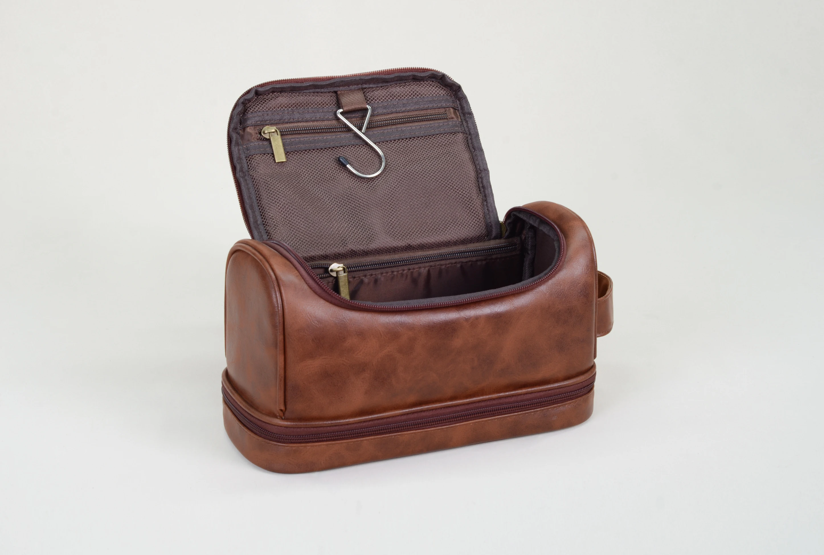 Borsa da toilette, kit organizer da viaggio in pelle da uomo con