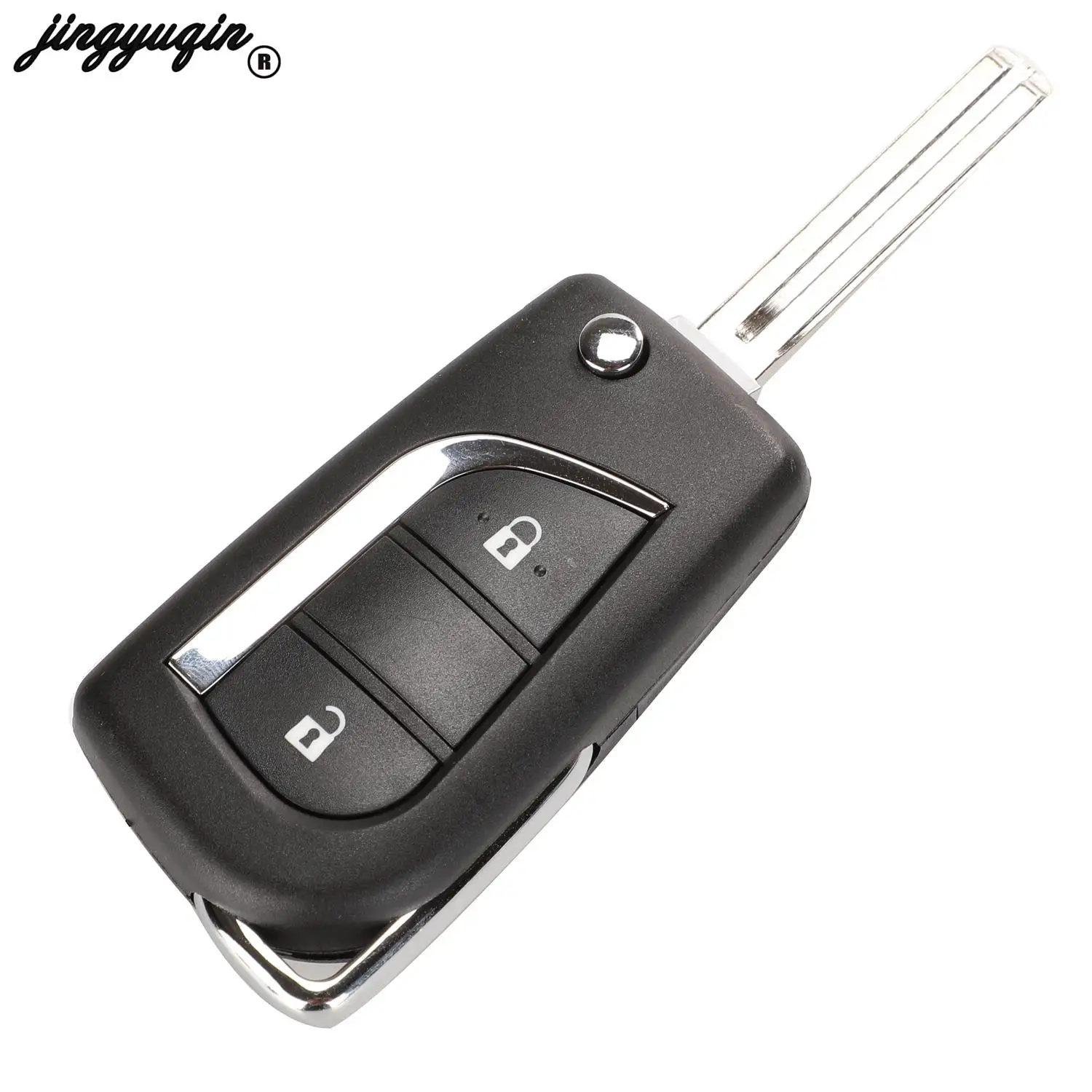 Premium Flip Remote Car Key Shell Case with 2/3 Buttons - Replacement Key Blade Included