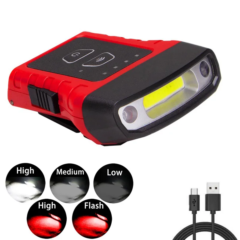 

Cap Light Headlight LED Induction Clip Cap Lamp Super Bright USB Charging Fishing Camping Head Lamp Hat Light Clip on Lights