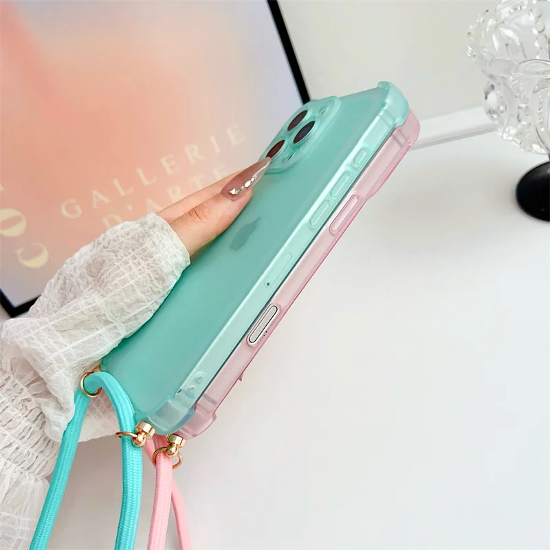 Crossbody Adjustable Lanyard Strap Phone Case with Soft Cover