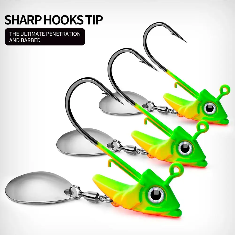 YFASHION 5 PCs Jig Heads Swimbait Underspin Jig Heads Hooks With Spinner  Blade For Bass Trout Salmon Saltwater Freshwater - AliExpress