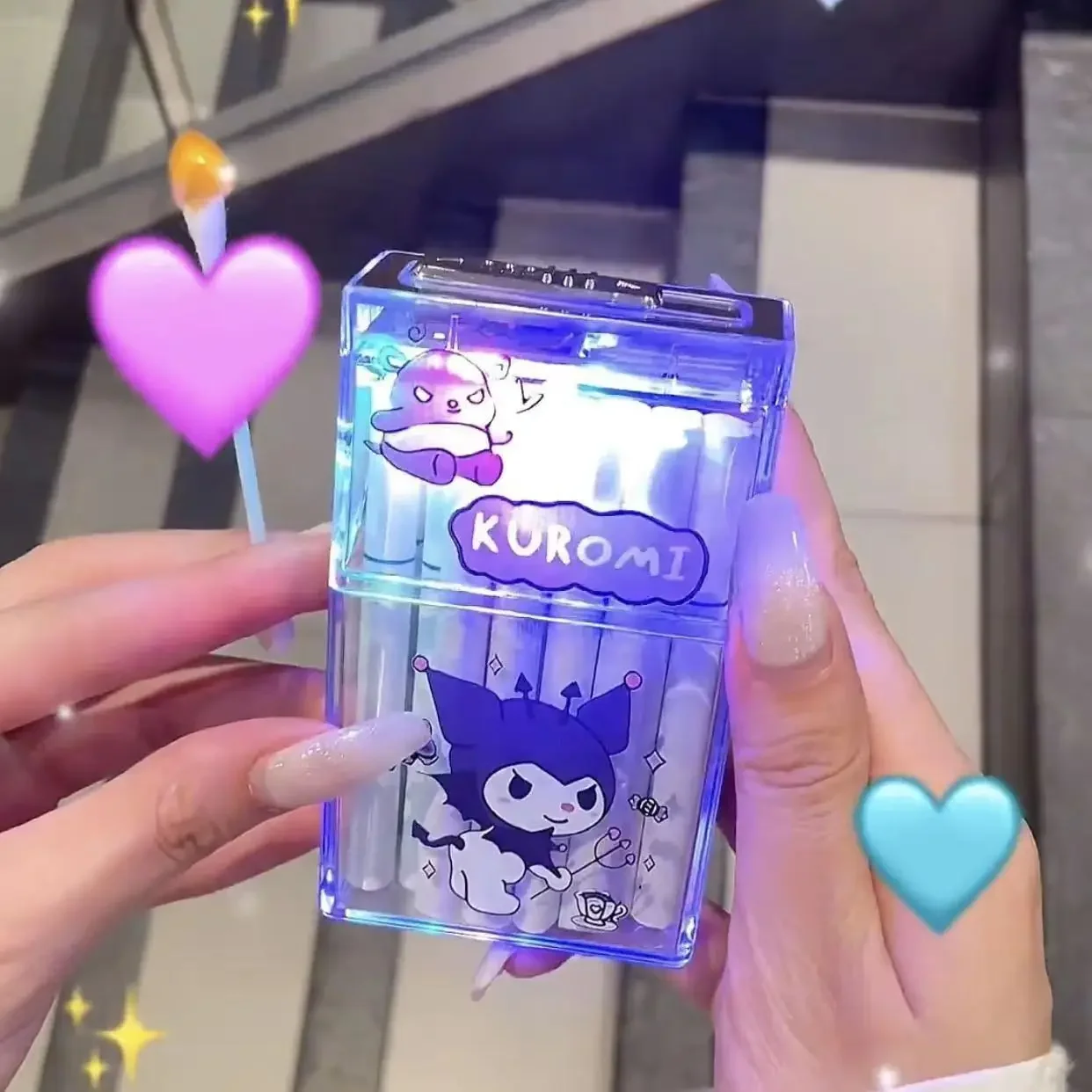 2-in-1 Sanrio Hello Kitty Cinnamoroll Flashing Windproof Lighter &  Cigarette Case, USB Rechargeable Smoking Gift for Anime Fans - AliExpress