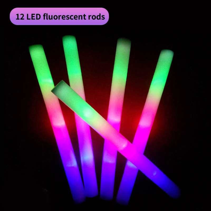 Glow Sticks Party Supplies 12pcs Foam Glow Sticks In Bulk Light Up Party Gifts For Halloween Weddings Dances Birthdays Raves Concerts