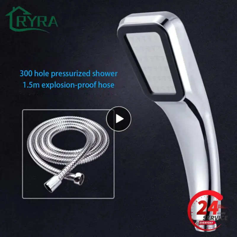 Pressurized 300 Holes Single Head Hand Hold Square Shower Head Water Saving Rainfall Spray Nozzle Bathroom Accessories