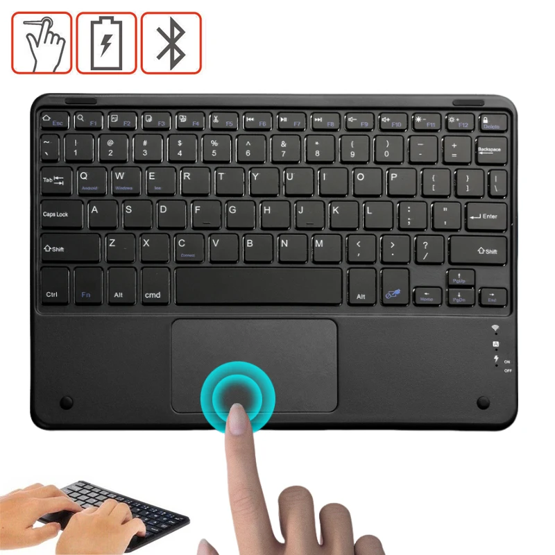 Wireless Keyboard with Touchpad Bluetooth-compatible for iOS Android Windows for iPad Xiaomi Samsung bluetooth keyboard wireless mechanical keyboard mechanical keyboard wireless keyboard mouse set