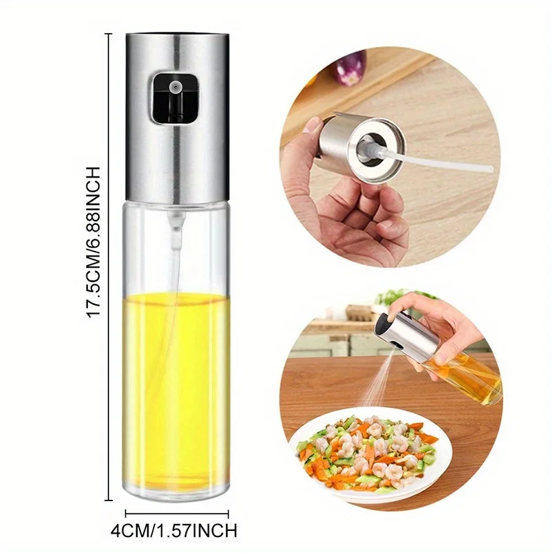 Kitchen Push Type Spray Olive Oil Sprayer Bottle Pump Oil Pot Leak-proof Grill BBQ Sprayer Dispenser BBQ Gravy Boats Tools