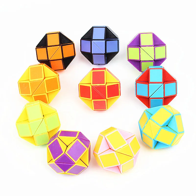 Educational toy 6Pcs folding magic snake ruler puzzle antistress cube for kids birthday party favors goodie bags school reward