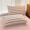 Pure Cotton Home Textile Blue Striped Bedding Set Simple Soft Duvet Cover Sheet Pillowcase Ins Style Bed Linens Queen King Size 6