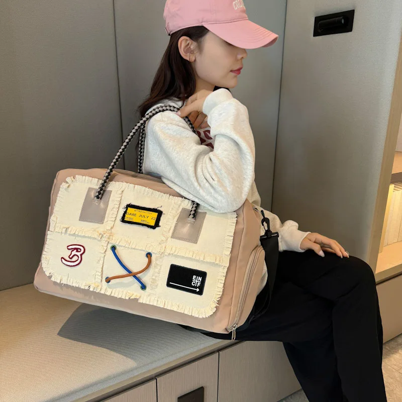 2024 New Travel Women Travel Bags Bag for Women's Leisure Large Capacity, Dry and Wet Separation Fitness Bag Single Crossbody