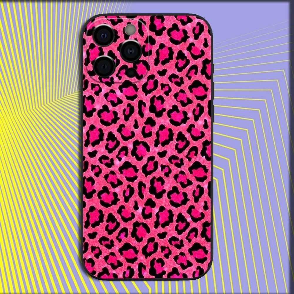 Leopard Pink Tiger Soft Black Phone Case Cover