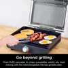 Smokeless Indoor Grill&Griddle,14'' Interchangeable Nonstick Plates,Dishwasher-Safe Removable Mesh Lid,Even Edge-to-Edge Cooking 5