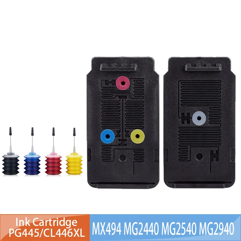 PG445XL CL446XL PG-445 CL-446 PG 445 CL 446 Refillable Ink Cartridge For Canon Pixma MX494 MG 2440 2540 2940 2540S IP2840 printer supplies ink cartridge inkjet ink cartridge
