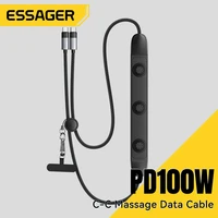 Essager Massage Type-C to Type-C Cable 100W Fast Charging Charger Wire For Xiaomi Samsung iPhone 16 USB C Cable for MacBook pro