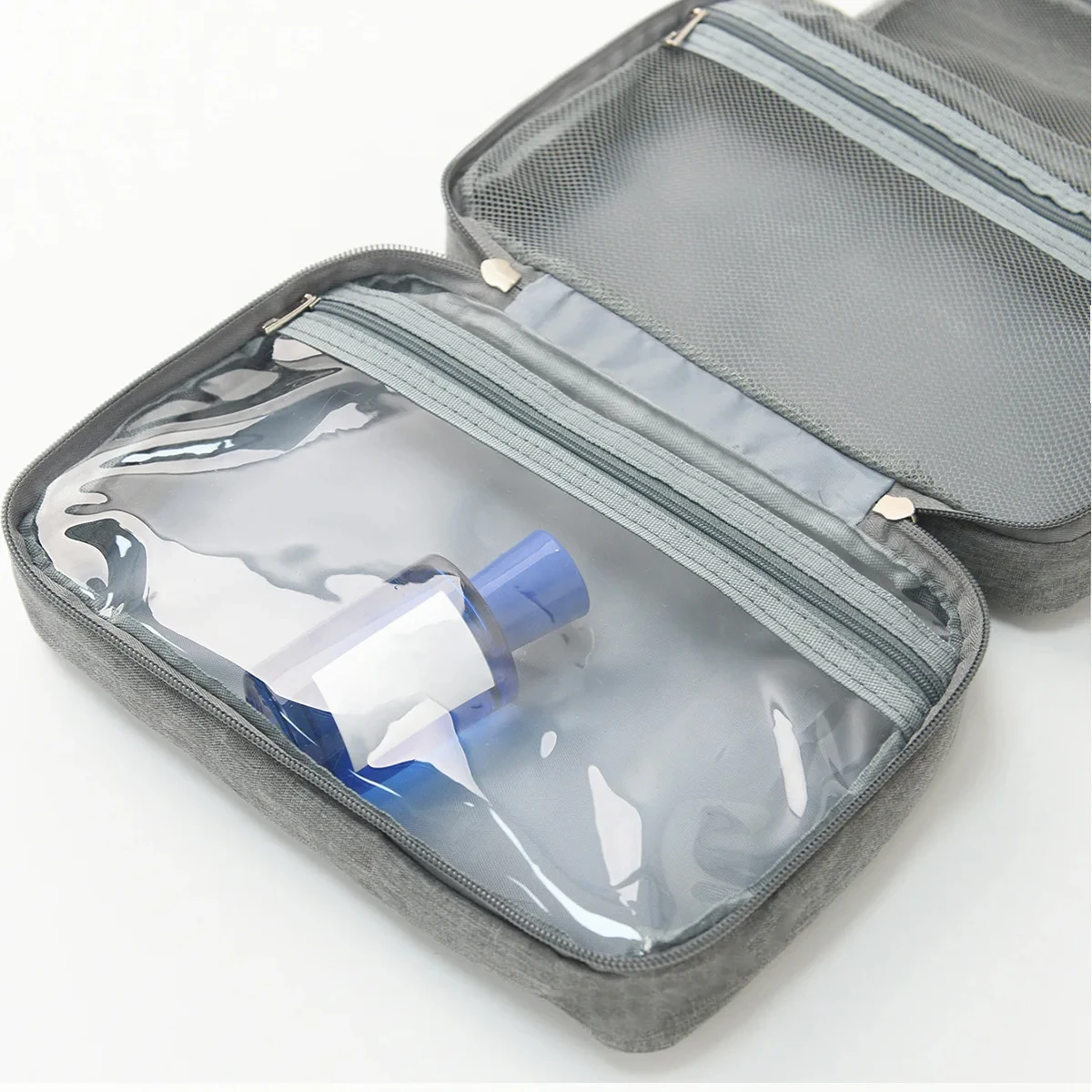 Three-fold dry-wet separation portable large-capacity toiletry and makeup bag that can be hung in multiple colors