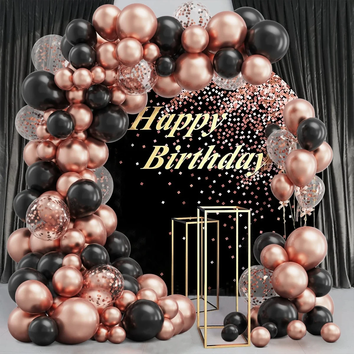 Scarica 4k, buon compleanno bryan, sfondo di compleanno dorato nero, compleanno di bryan, bryan