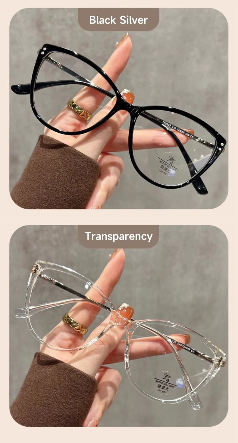 VICKY New Arrival Fashionable Cat-Eye Minimalist Design Women's Anti-blue Light Reading Glasses Custom Prescription Available Sad839419cbf54712b457106fb8a7577aQ