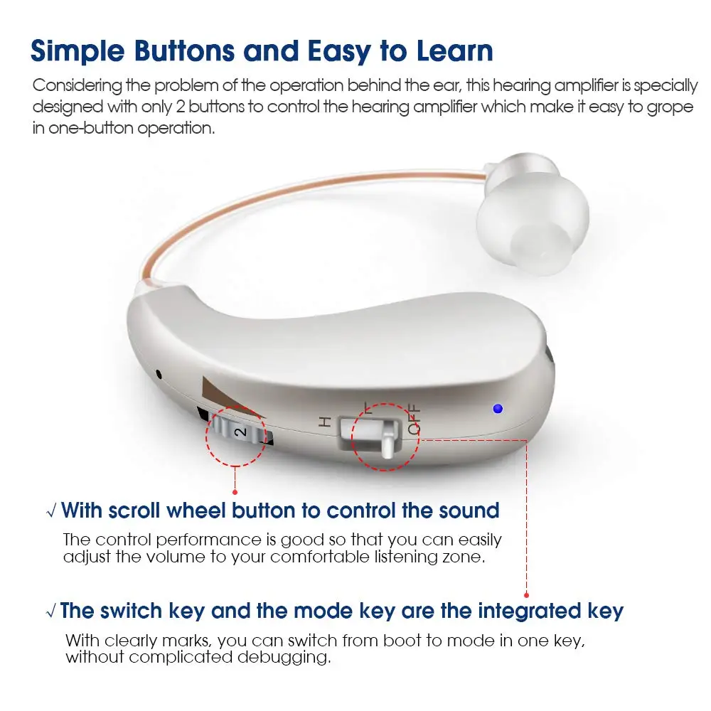 Rechargeable hearing aid mini adjustable tone best portable speaker for deaf elderly in 2025 RIC hearing aid 5